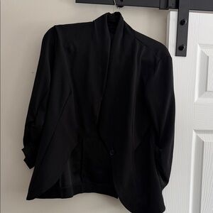 Chic Black Open-Front Blazer